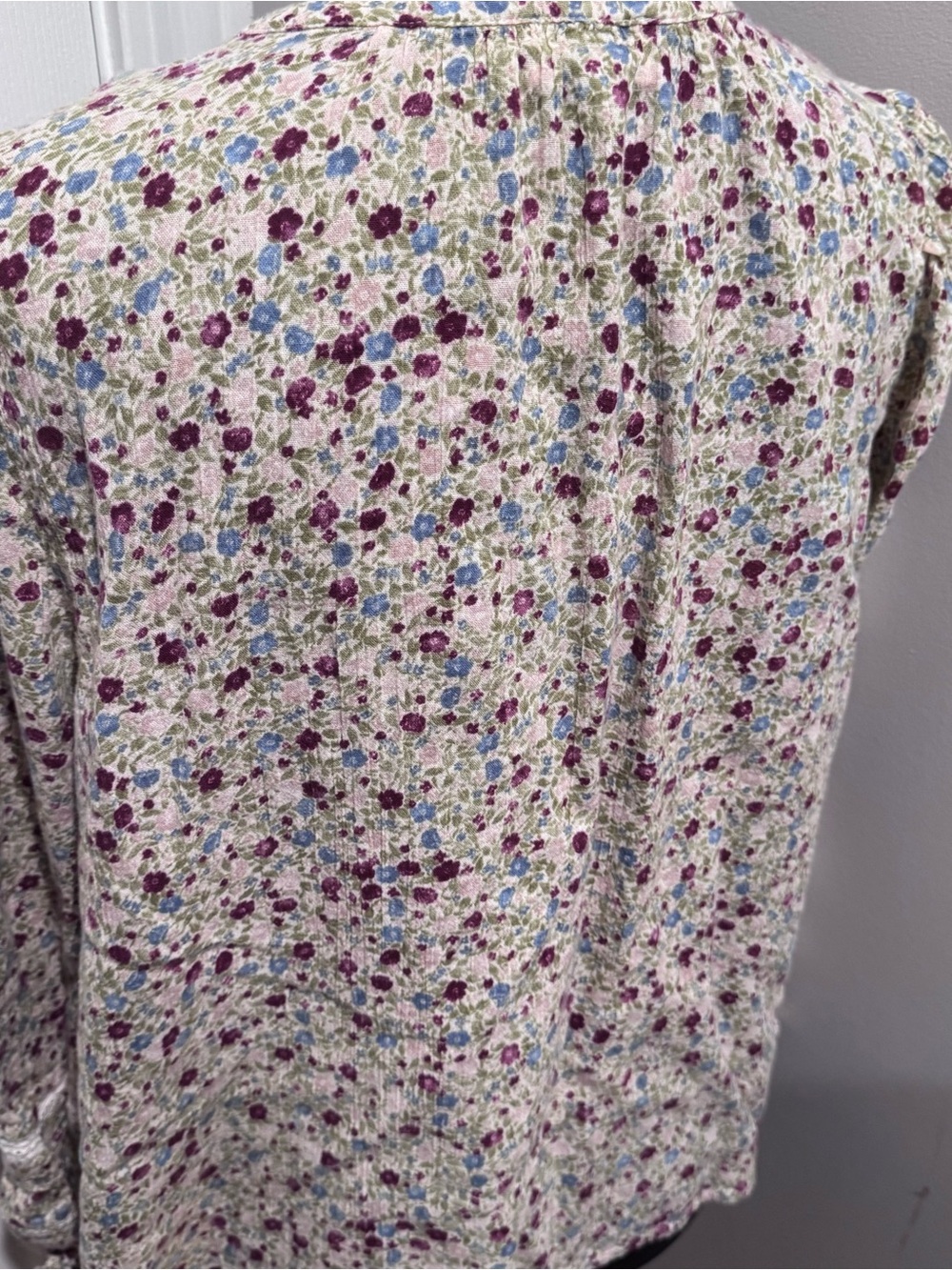Wonderly Floral Cotton Peasant Blouse Women’s Large Boho & Blossom Top - Picture 2 of 5